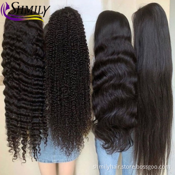 Wholesale Brazilian HD Transparent 13x4 Lace Frontal Wig Vendors Raw Virgin Cuticle Aligned Human Hair Wigs For Black Women